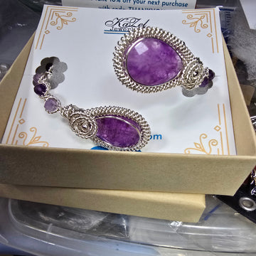 Silver Bracelet with Amethyst