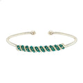 Siegen Bracelet is one size fits all. Silver and green bracelet. Handmade with Non-tarnish silver wire and Czech seed beads crystals. Wire-wrapped beaded bracelet.