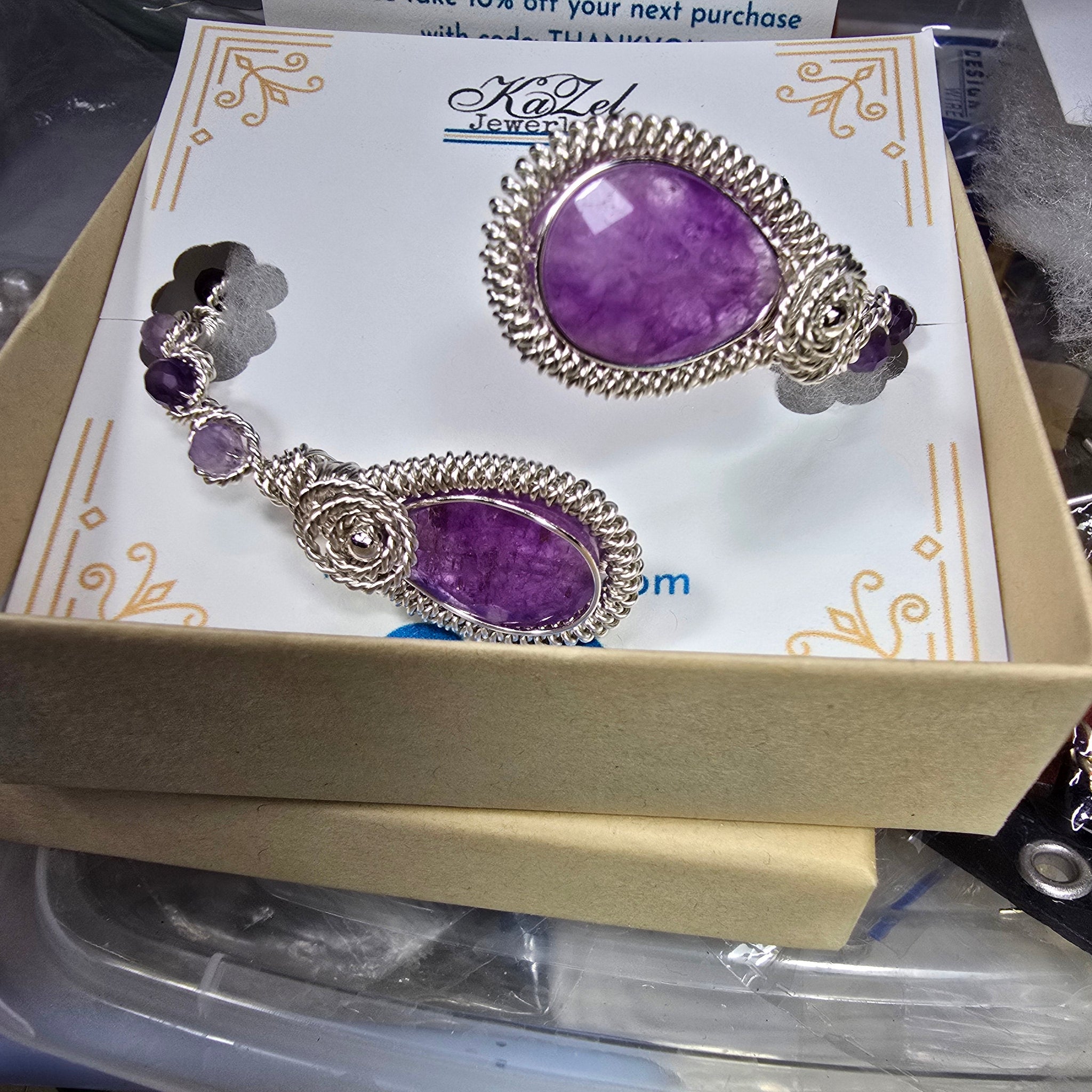 Silver Bracelet with Amethyst