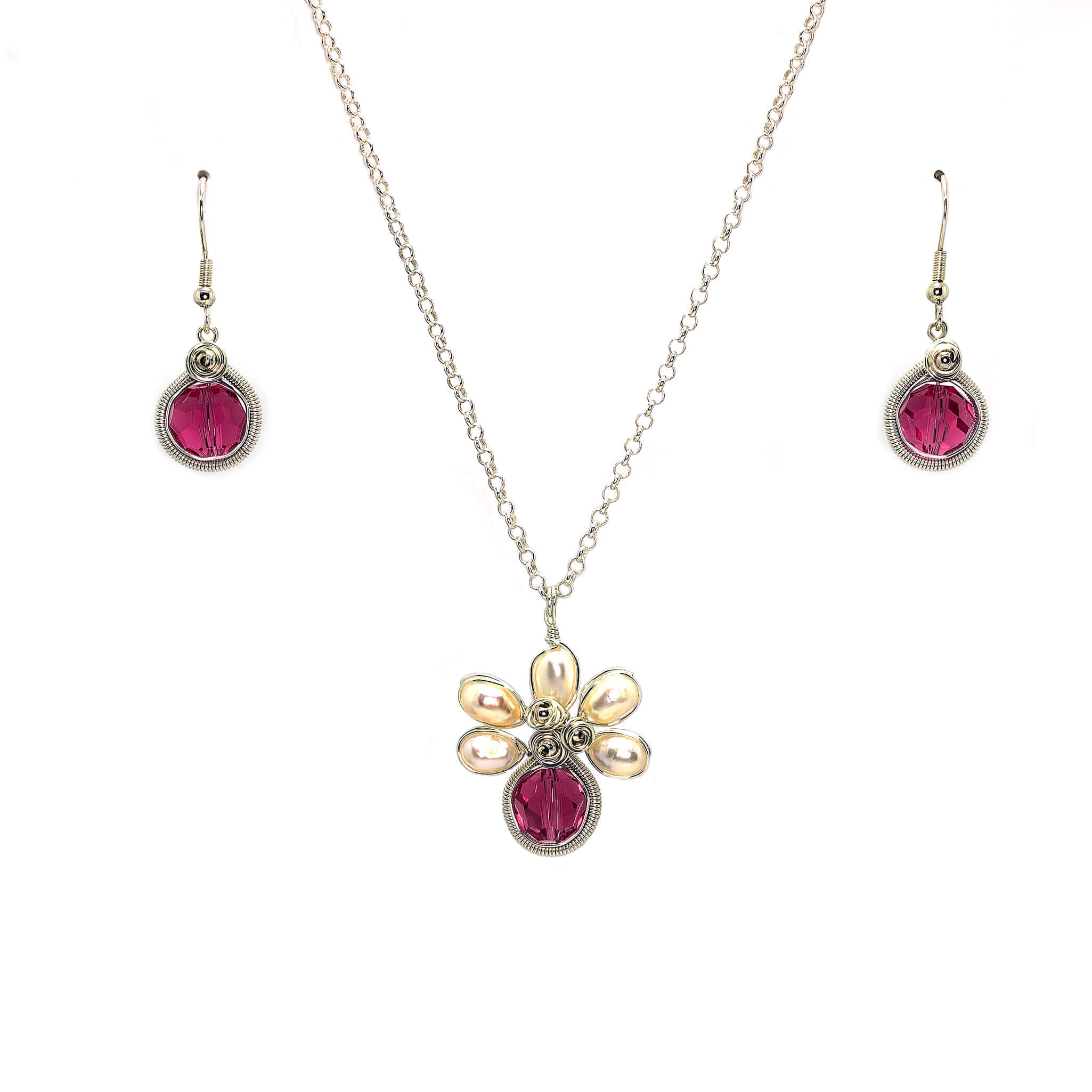 Buy Matching Pink Costume Jewelry Gift Set|Necklace Earrings Ring Sets