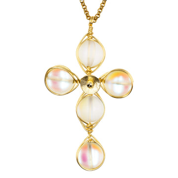 Serenity Cross pendant Necklace-Angel Aura Beads Fashion Cross