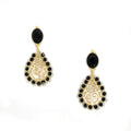 Teardrop earrings gold. The Ekani Earrings. Beaded Teardrop Earrings. Green Crystals.