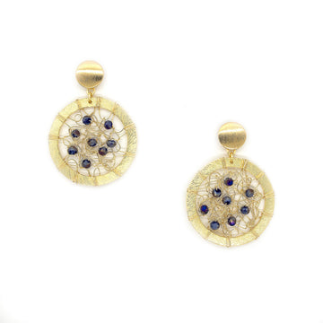 Round Gold Earrings Studs The Janya Earrings. Round Dangle Earrings.